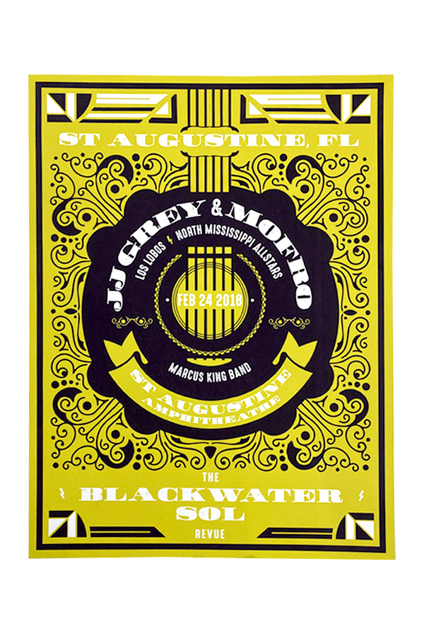 The Blackwater Sol Revue Poster St Augustine (Yellow) JJ Grey